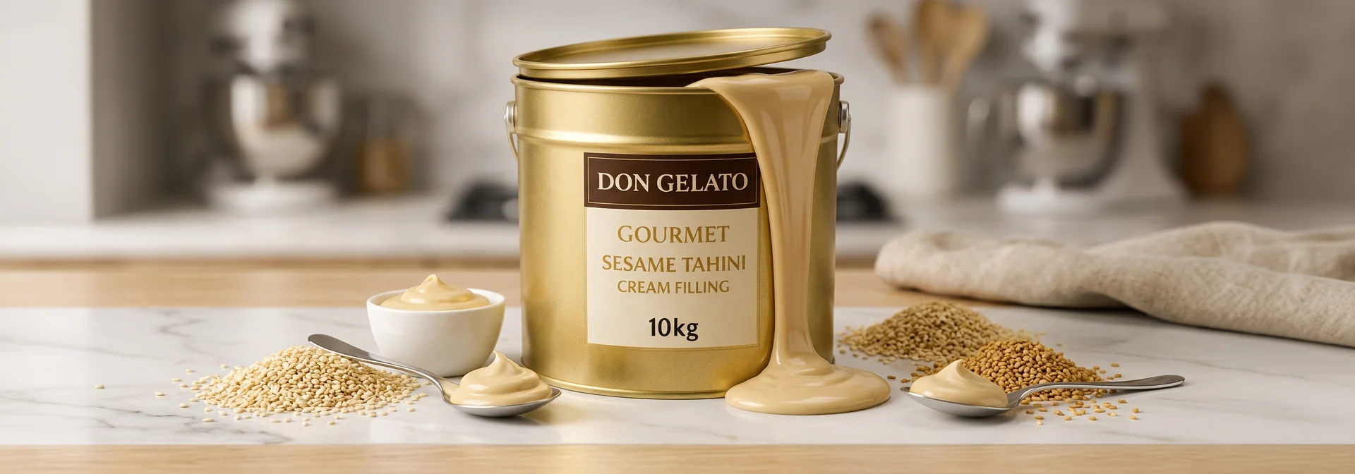 Гурме крем пълнеж със сусамов тахан Don Gelato – гладък сусамов крем за десерти