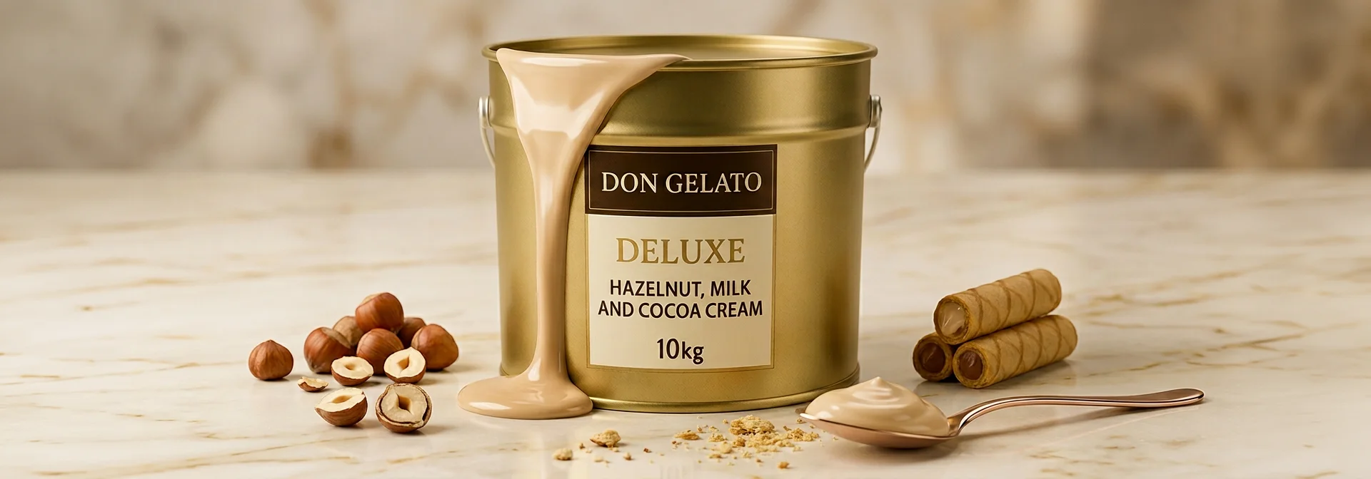 Крем пълнеж с лешници мляко и какао Don Gelato Deluxe – крем буено стил