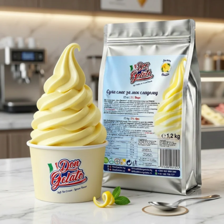 Мек сладолед лимон с вода Don Gelato в сладоледен магазин