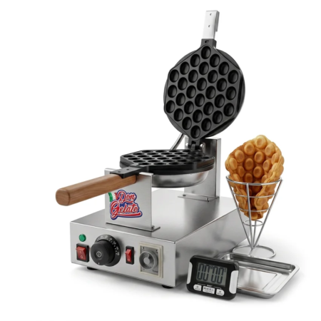 Промо Bubble Waffle гофретник Don Gelato с таймер тавичка и стойка