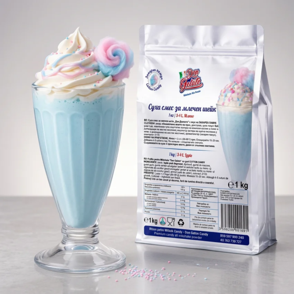 Млечен шейк захарен памук с декорация и захарен памук Don Gelato