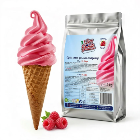 Суха смес за сладолед малина с вода Don Gelato