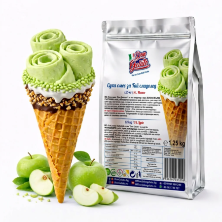 Суха смес за тайландски сладолед Зелена ябълка от Don Gelato