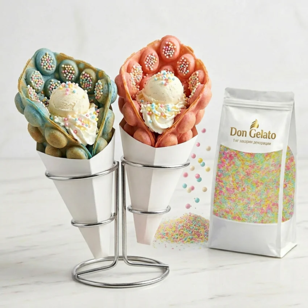 Бъбъл гофрети с мини перлички Don Gelato