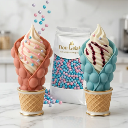 Бъбъл гофрети с пастелни перли Don Gelato