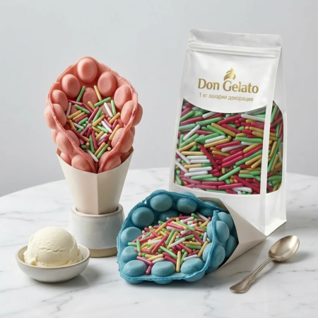 Бъбъл гофрети с едри шарени пръчици Don Gelato