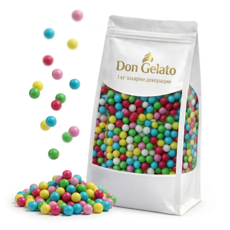 Цветни захарни перли Party микс – 1 кг Don Gelato