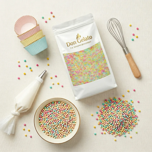 Продуктова композиция с мини перлички Don Gelato