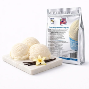 Суха смес за домашен сладолед ванилия Don Gelato Суха смес за домашен сладолед ванилия Don Gelato с готов ванилов сладолед и продуктова опаковка