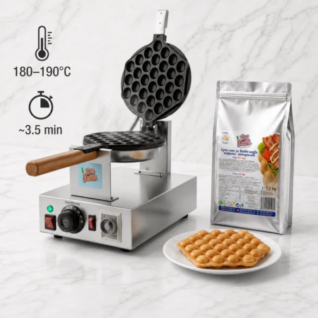 Bubble Waffle машина Don Gelato със суха смес за натурални гофрети и температура 180–190°C