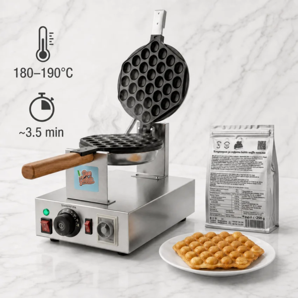 Bubble Waffle машина Don Gelato с ванилов концентрат и препоръчителна температура 180–190°C