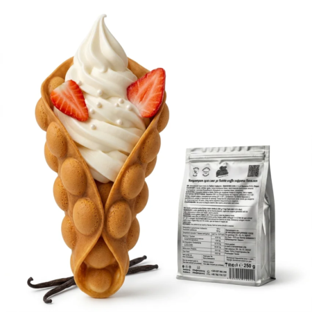 Концентрат за гофрети Bubble Waffle ванилия Don Gelato с готова гофрета, сладолед и опаковка