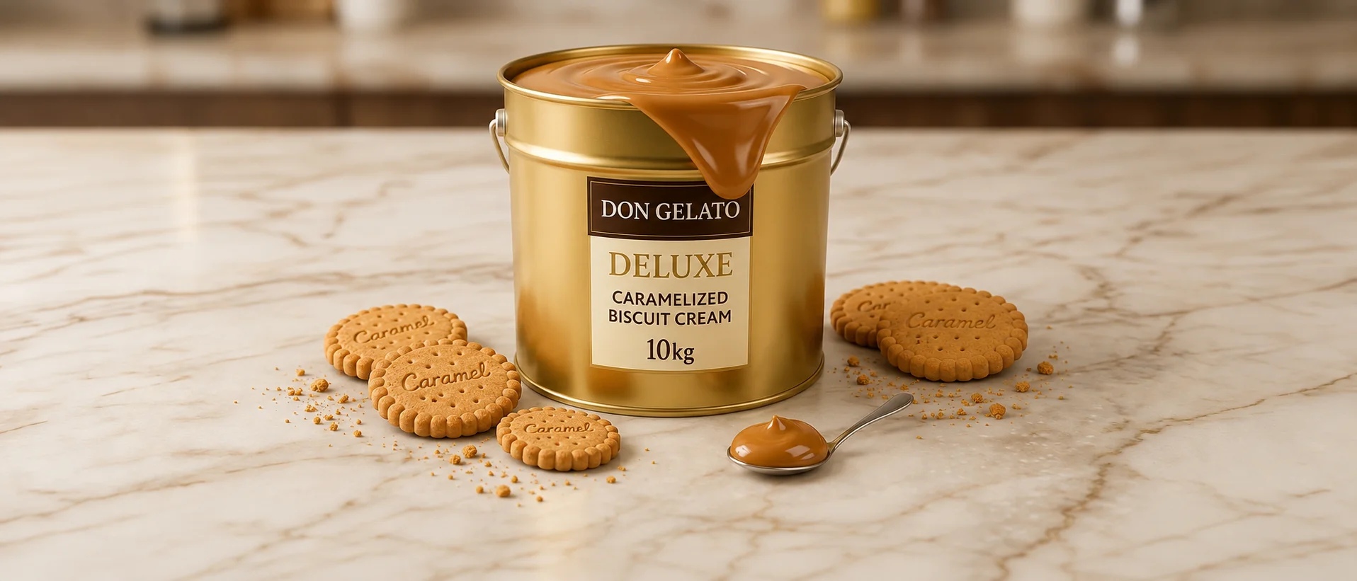 Крем пълнеж с бисквитен вкус Don Gelato Deluxe – карамелен бисквитен крем