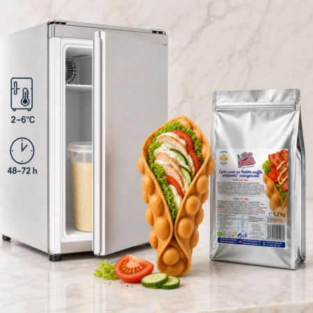 Суха смес за гофрети Bubble Waffle Натурална Don Gelato със съхранение на готова смес при 2–6°C