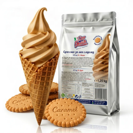 Суха смес за сладолед карамелена бисквитка с мляко Don Gelato