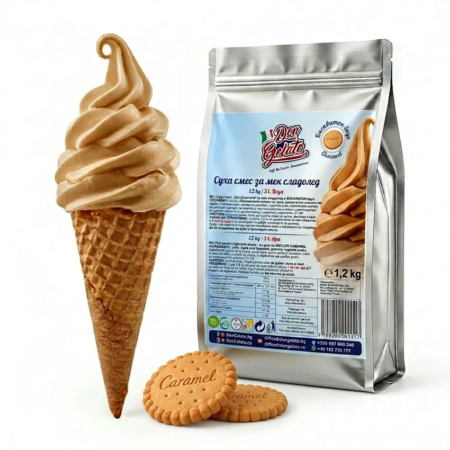 Суха смес за сладолед карамелена бисквитка с вода Don Gelato